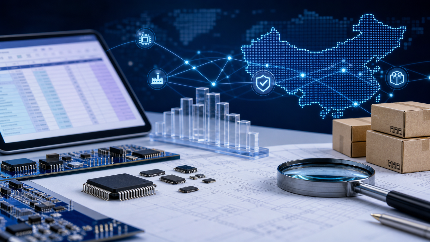 AI-powered China electronic component sourcing resources visual
